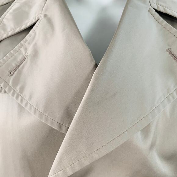 DANIELE ALESSANDRINI Size 38 Khaki Satin Double Breasted Belted Jacket - Picture 4 of 11